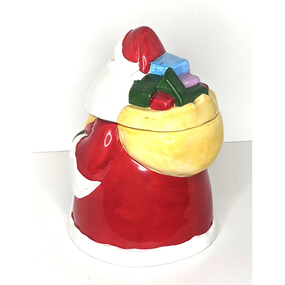 Santa Cookie Jar Old World 11 x 7" Tiny Scratch (Photos) - Picture 3 of 9